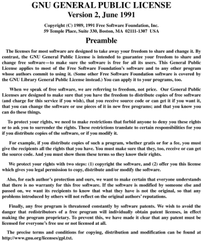 GPLv2 preamble