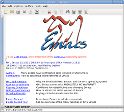 GNU Emacs splash screen